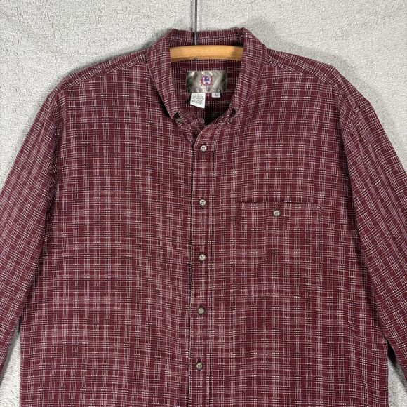 Territory Ahead Flannel Shirt Men’s Size L Burgundy White Textured - Picture 2 of 16